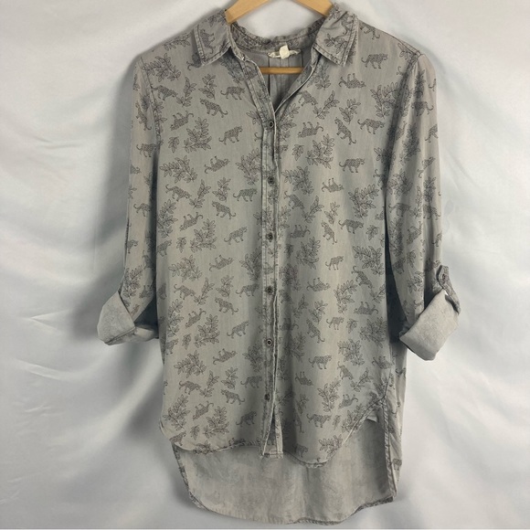 Jane and Delancey Leopard Button Down Shirt - Picture 1 of 3